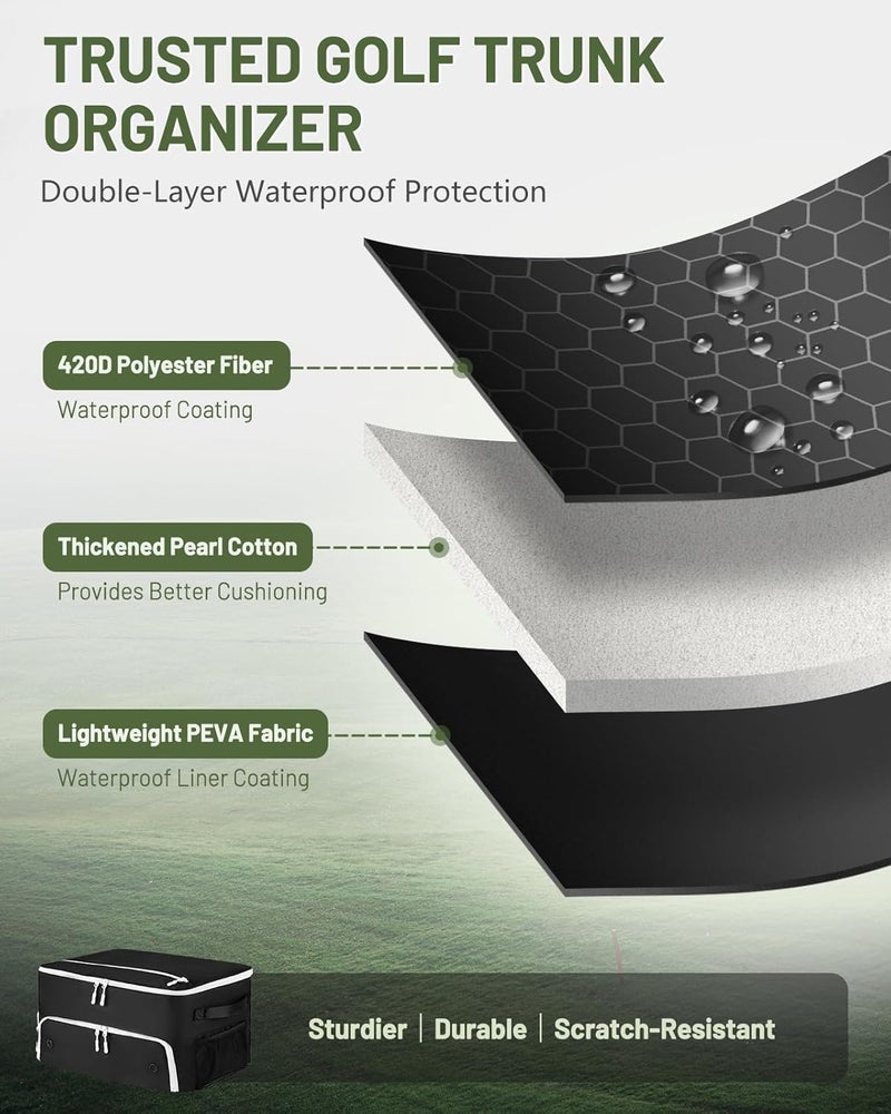 BRANTMAKER Golf Trunk Organizer, Golf Accessories for Men/Women to Storage Stuff and Gear, Cool Gifts for Golfers, Dad, Him/Her, Birthday or Father’s Day - Image 3